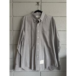 Thom Browne New York Micro Plaid Button Front Shirt size 5